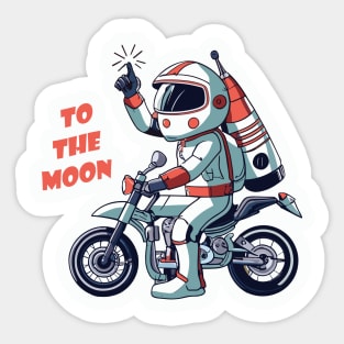 kid astronaut on bike - to the moon Sticker